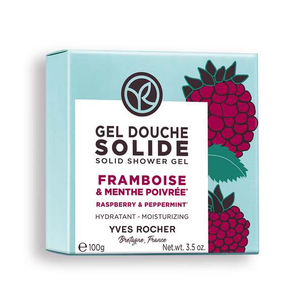 Yves Rocher Tuhý sprchový gel Malina & máta Bain de Nature,Cosmetiques Solides 100 g
