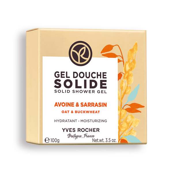 Yves Rocher Tuhý sprchový gel Oves & pohanka Bain de Nature,Cosmetiques Solides 100 g