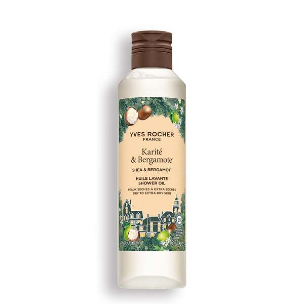Yves Rocher Sprchový olej pro velmi suchou pokožku Karité & bergamot Vánoční limitovaná edice 200 ml