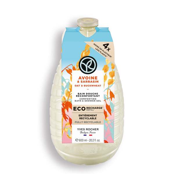 Yves Rocher Bain de Nature sprchový gel – náhradní náplň Oat & Buckwheat 600 ml koupíte na Yves-Rocher.cz