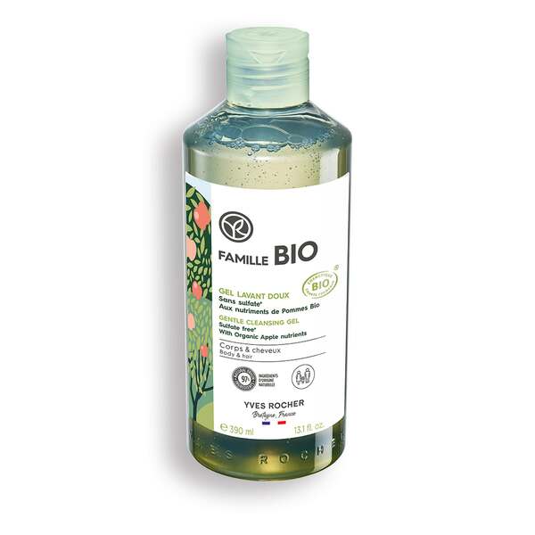 Yves Rocher Jemný mycí gel na tělo a vlasy Famille BIO 390 ml